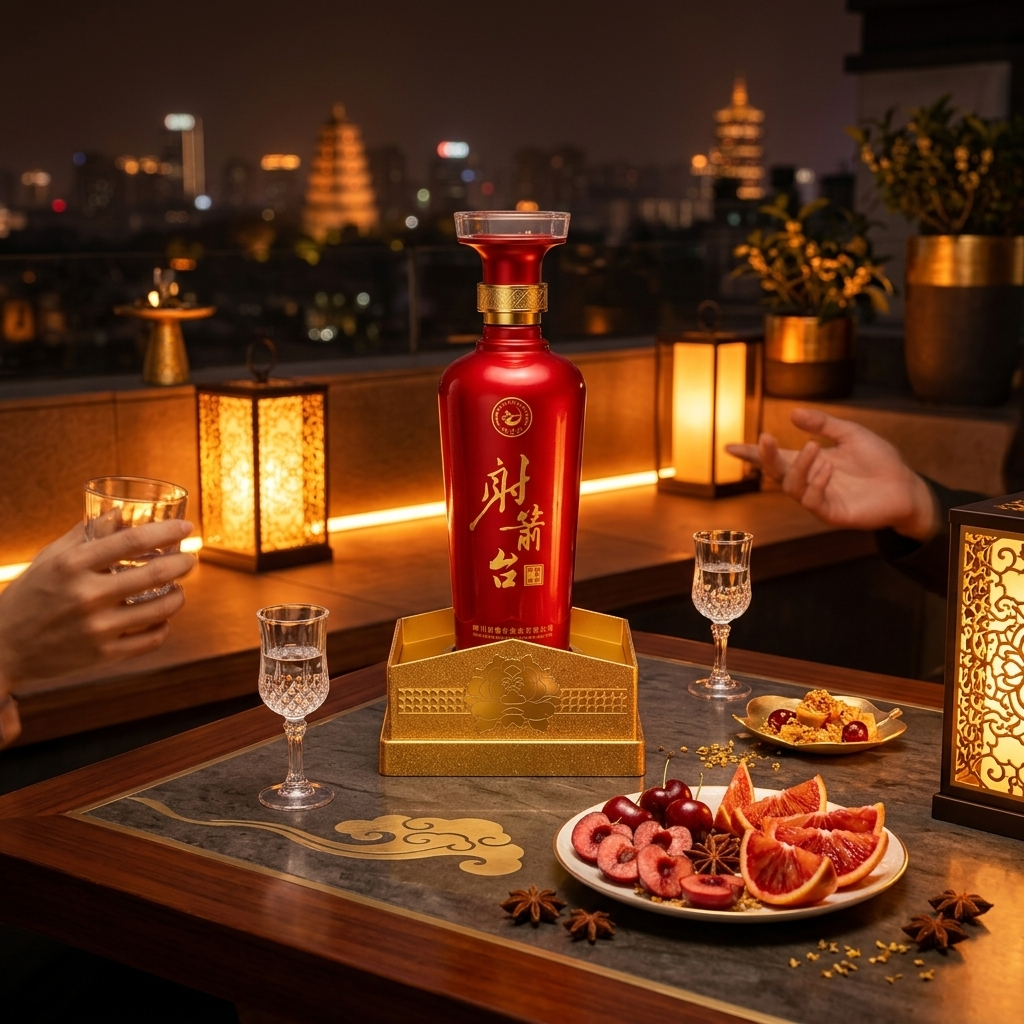 夜晚露台微醺小聚
