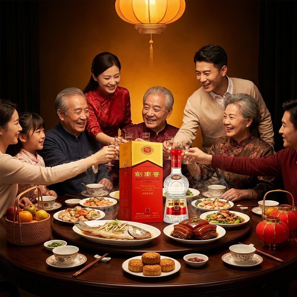 中秋团圆宴敬酒场景 - 剑南春主视觉