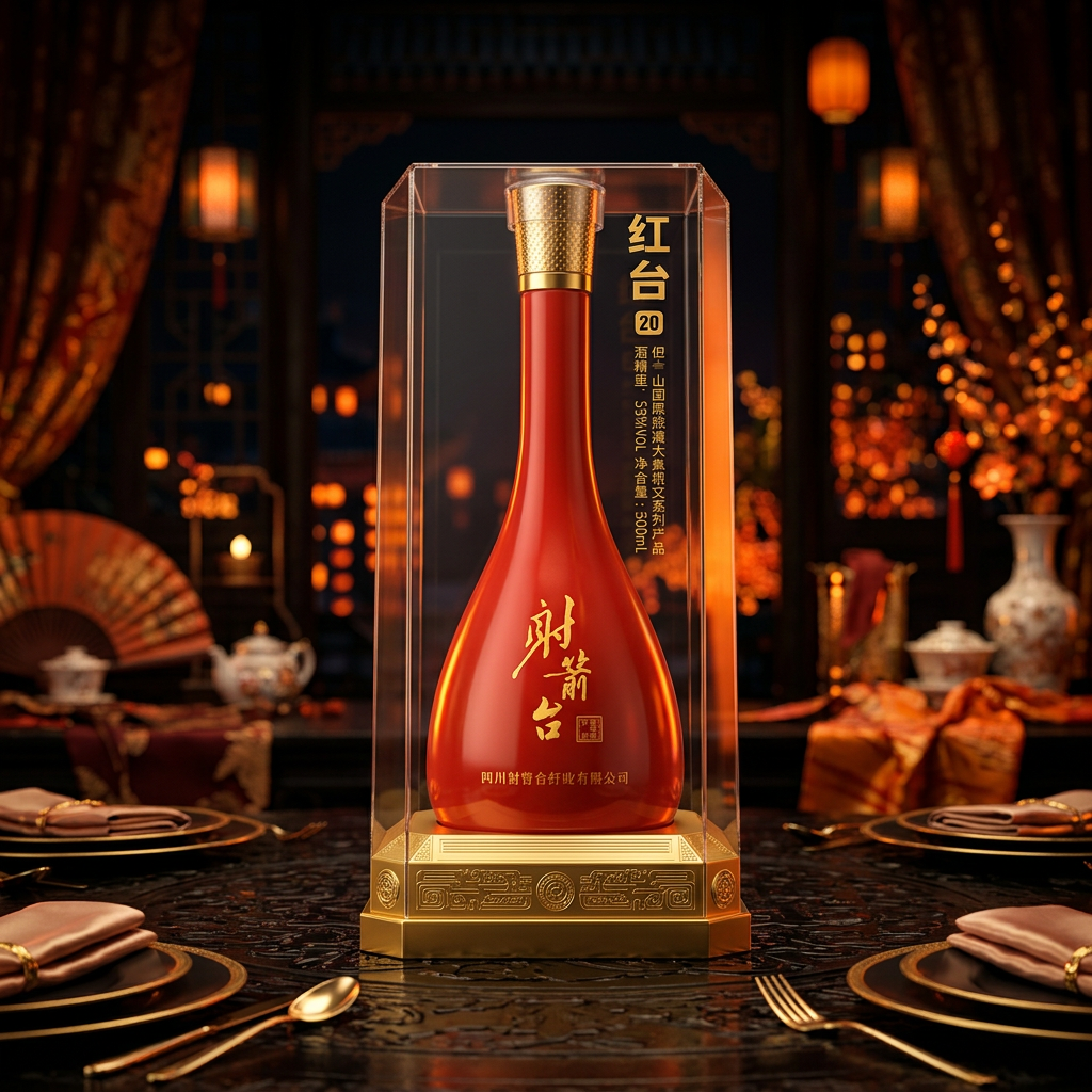 名酒集体圈粉年轻人——朱红鎏金白酒国潮主视觉